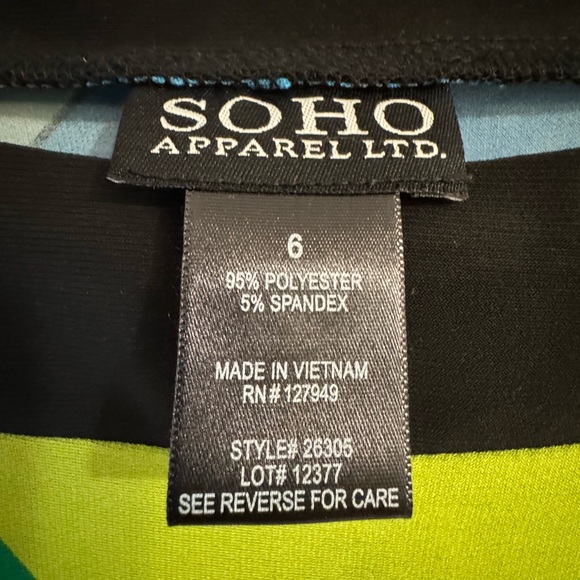 SOHO Apparel Bold Boatneck Stretch Shift Dress - Picture 4 of 4